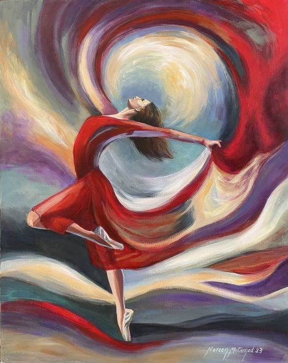 Colorfull Dancer : Professional Abstract Acrylic Painting