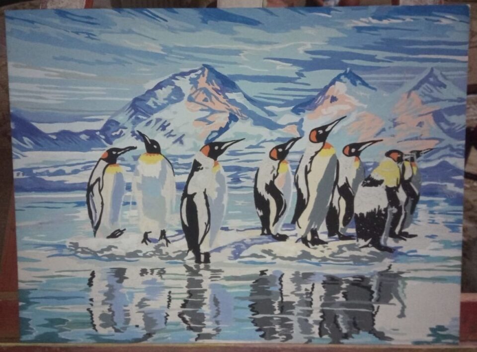 Penguins on Antartica Acrylic Table
