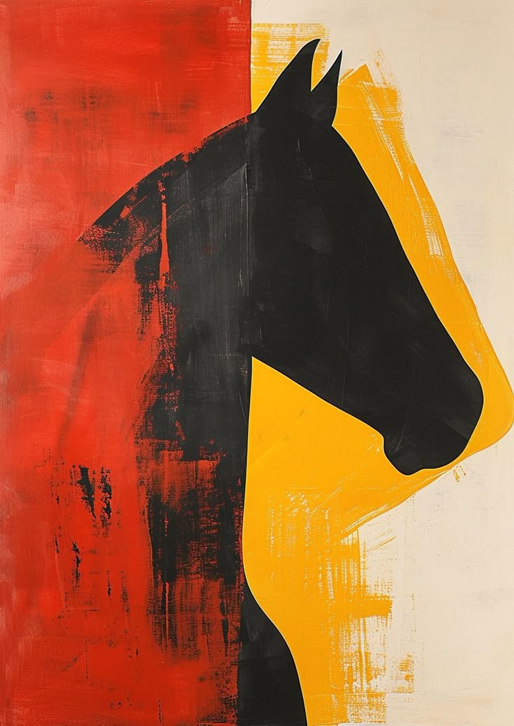 A Symphony of Grace: Abstract Horse Acrylic Painting