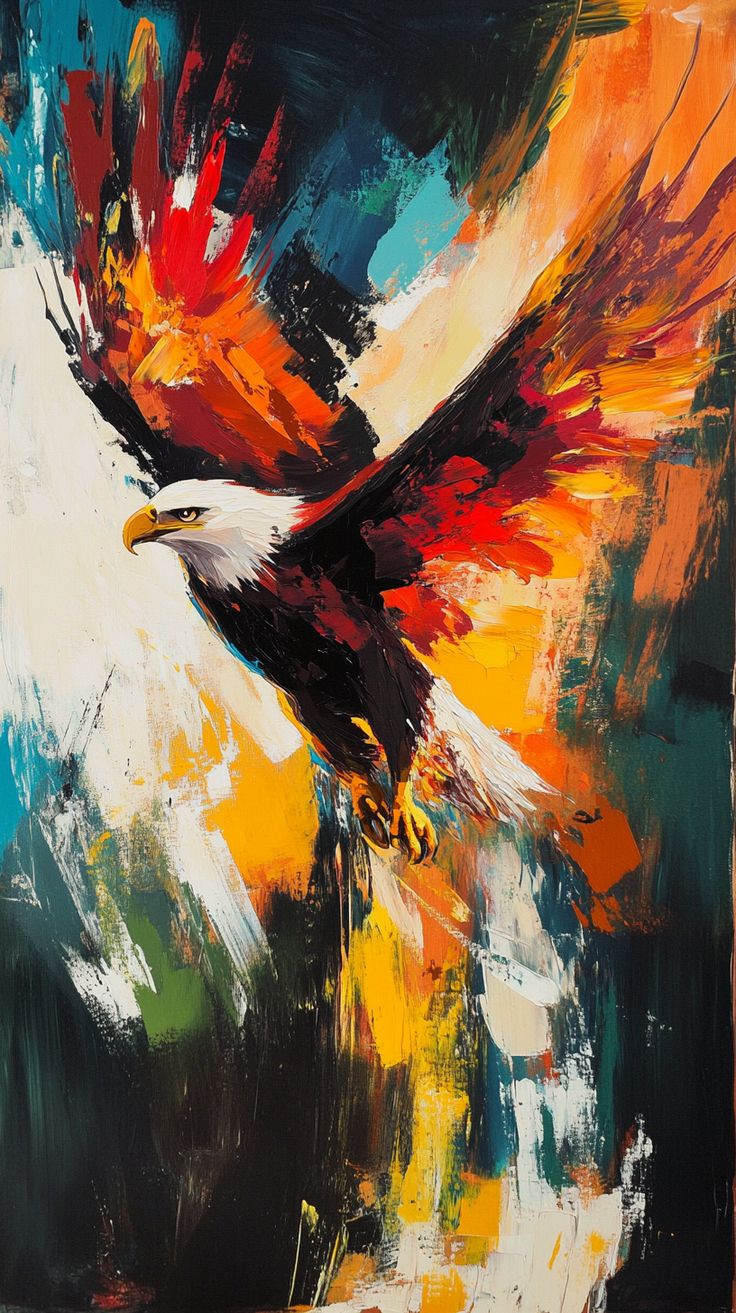 Avant-garde drawing of an aspiring eagle