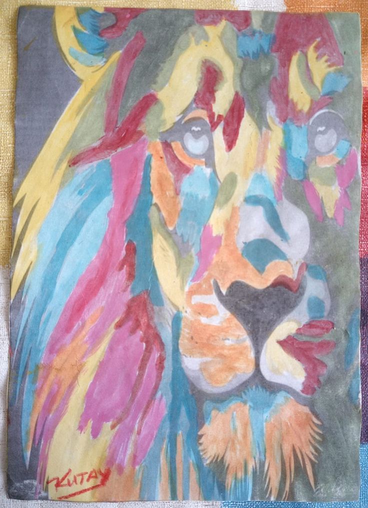 Colorfull Leon 15 x 20 cm (Paper) Professional Acrylic painting