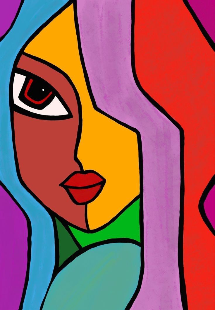 Colorfull Face Abstract Art Painting