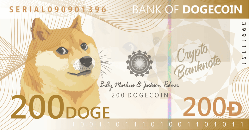 200 #DOGECOIN TOKEN #BANKNOT – 200 DOGECOIN #TOKEN – 1 Paket ( 20 Adet – 160 Gram Kağıda Dijital Baskı )